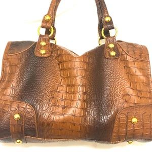 Bebe Faux Crocodile Leather Bag